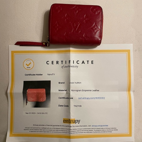 Authentic Louis Vuitton Emprentei Compact Zipper Wallet Beautiful Red COA - Picture 4 of 14